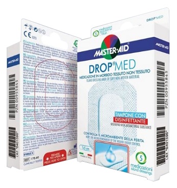 MEDICAZIONE COMPRESSA AUTOADESIVA DERMOATTIVA IPOALLERGENICA AERATA MASTER-AID DROP MED 7X5 5 PEZZI - lepimpinelle.it
