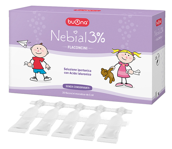NEBIAL FLACONCINI SOLUZIONE SALINA IPERTONICA DI SODIO CLORURO AL 3% CON ACIDO IALURONICO 20X5 ML - lepimpinelle.it