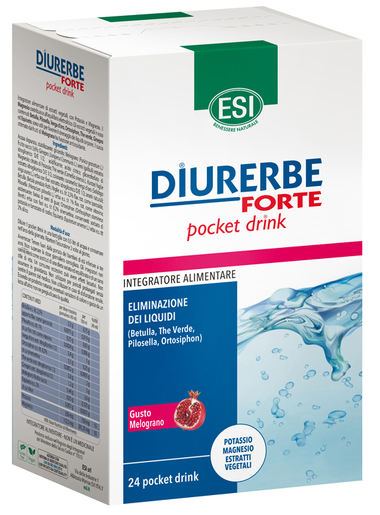 ESI DIURERBE FORTE POCKET DRINK MELOGRANO 24 X 20 ML - lepimpinelle.it