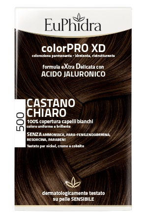 EUPHIDRA COLORPRO XD 500 CAST CHIARO GEL COLORANTE CAPELLI IN FLACONE + ATTIVANTE + BALSAMO + GUANTI - lepimpinelle.it