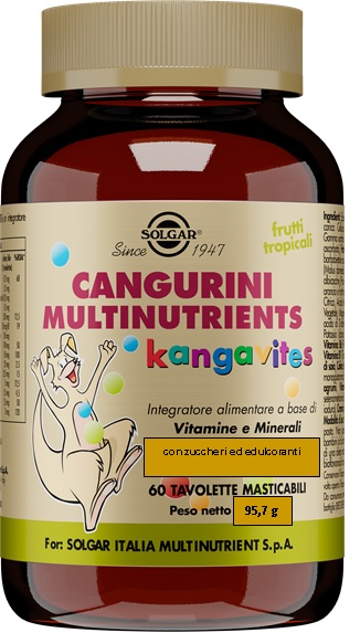 CANGURINI MULTINUTRIENTS FRUTTI TROPICALI 60 TAVOLETTE - lepimpinelle.it