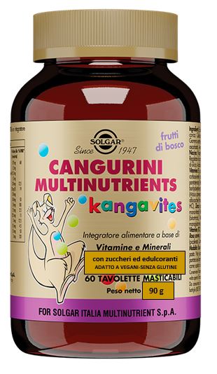 CANGURINI MULTINUTRIENTS FRUTTI BOSCO 60 TAVOLETTE MASTICABILI - lepimpinelle.it