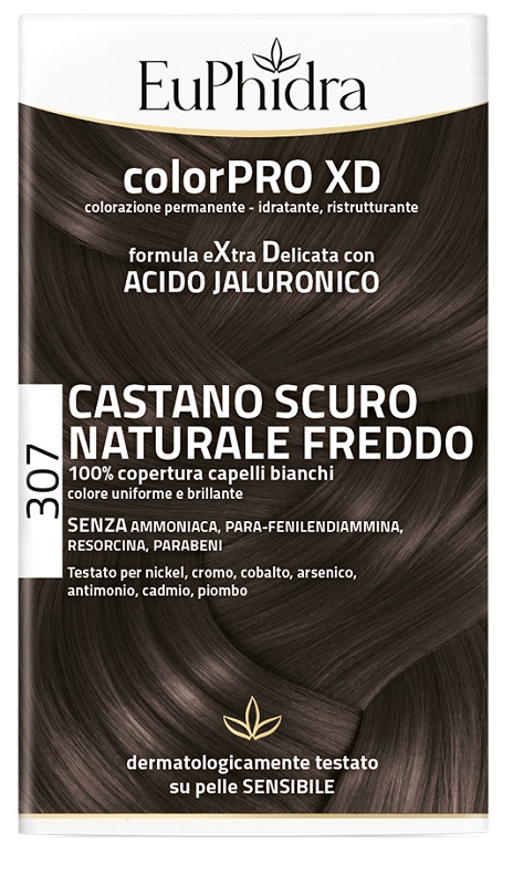 EUPHIDRA COLORPRO XD 307 CASTANO SCU NATURALE F COLORE + ATTIVANTE + BALSAMO + CUFFIA + GUANTI - lepimpinelle.it
