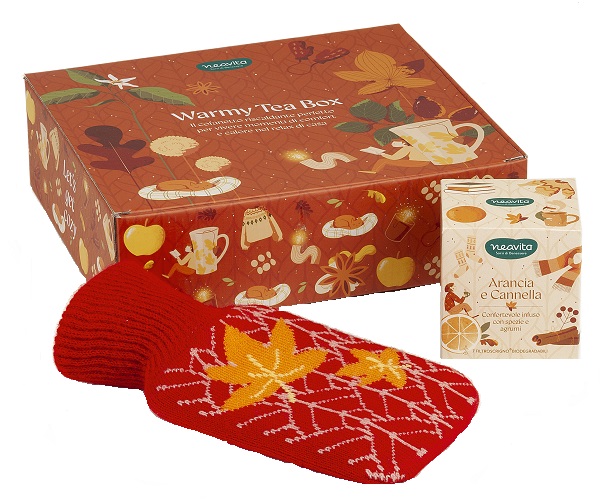 NEAVITA COFANETTO WARMY TEA CON INFUSO ARANCIA E CANNELLA 7 FILTRI E BOULE ACQUA CALDA - lepimpinelle.it