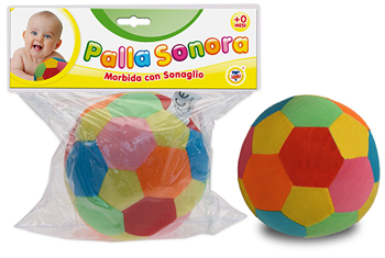 GOGO PALLA SONORA MORBIDA CON SONAGLIO 13CM - lepimpinelle.it