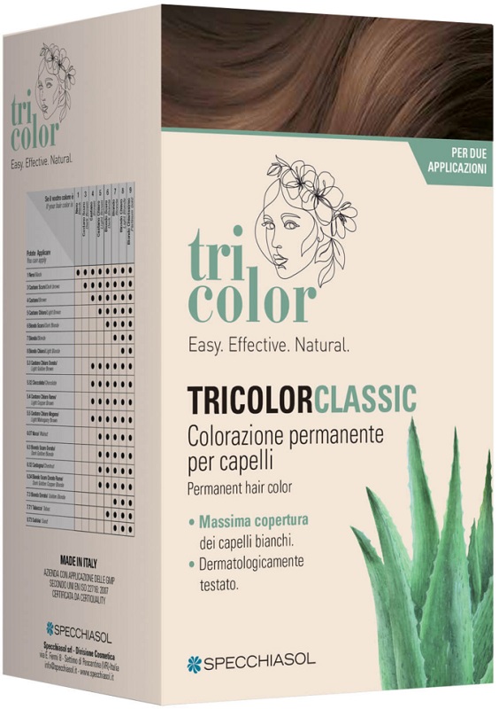 TRICOLOR CLASSIC 3 CASTANO SCURO 2 TUBI 50 ML + 2 SHAKER 50 ML + 4 BUSTINE 8 ML - lepimpinelle.it