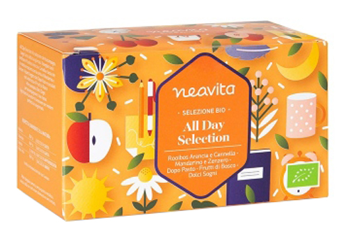 NEAVITA SELEZIONE INFUSI E TISANE BIO IN FILTRO ALL DAY SELECTION 20 PEZZI - lepimpinelle.it