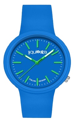 NELQUIEORA OROLOGIO IN SILICONE ANALOGICO QUADRANTE CINTURINO AZZURRO LANCETTE VERDI - lepimpinelle.it