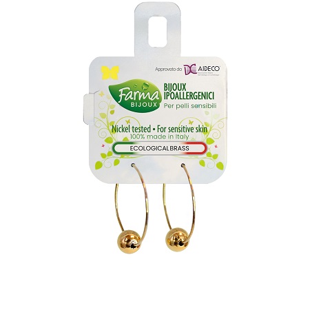 ORECCHINO CERCHIO GOLD CON SFERA - lepimpinelle.it