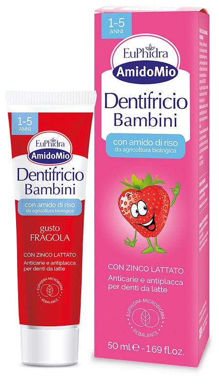 EUPHIDRA AMIDOMIO DENTIFRICIO FRAGOLA 1-5 ANNI 50 ML - lepimpinelle.it