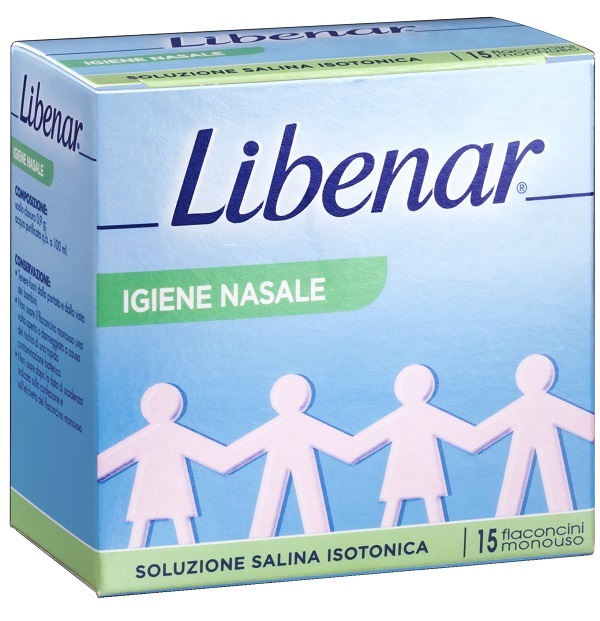 SOLUZIONE SALINA ISOTONICA 0,9% LIBENAR PER IGIENE NASALE 15 FLACONCINI MONOUSO X 5 ML - lepimpinelle.it