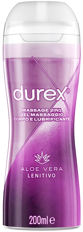DUREX MASSAGE 2 IN 1 GEL MASSAGGIO CORPO E LUBRIFICANTE ALOE VERA 200 ML - lepimpinelle.it