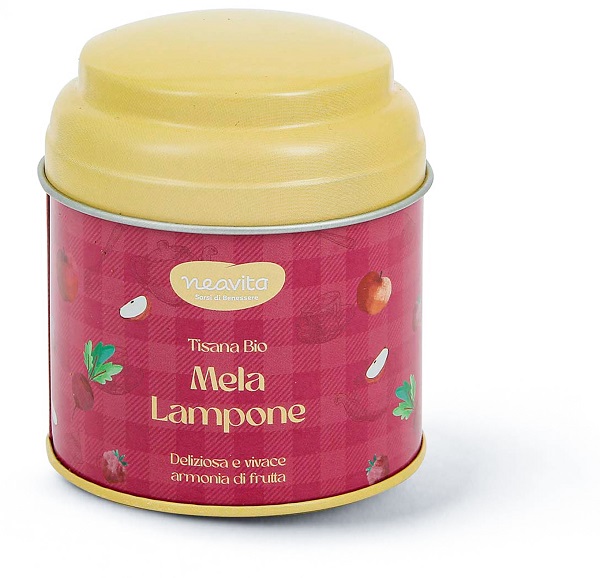 NEAVITA INFUSO MELA E LAMPONE BIO IN BARATTOLINO HAPPY FRUITS ROSA - lepimpinelle.it