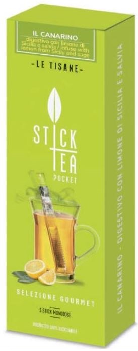 STICK TEA IL CANARINO DIGESTIVO LIMONE DI SICILIA E SALVIA POCKET 3 STICK DA 2 G - lepimpinelle.it