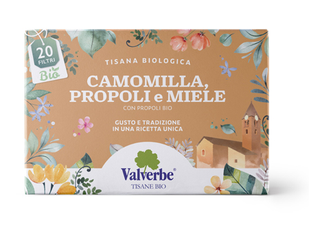 TISANA CAMOMILLA PROPOLI MIELE BIO 20 FILTRI - lepimpinelle.it