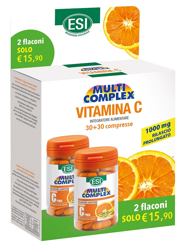 ESI VITAMINA C 1000MG RILASCIO PROLUNGATO 30+30 COMPRESSE SENZA GLUTINE - lepimpinelle.it